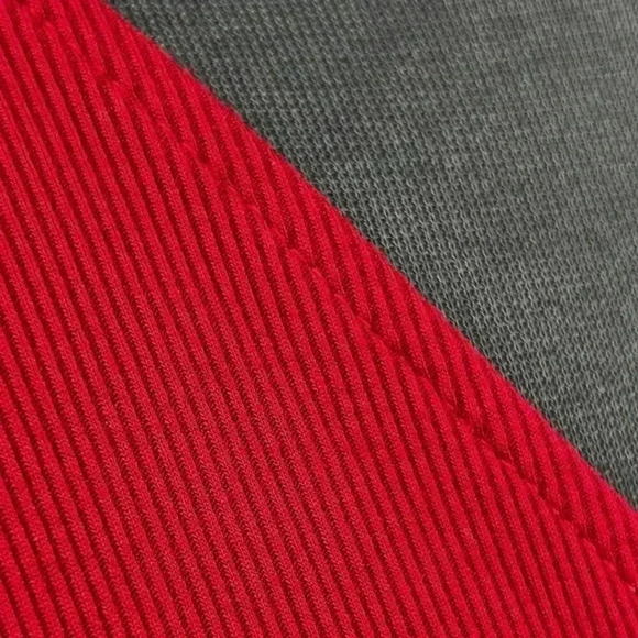 MAURICES ladies v-neck ribbed long sheer sleeve large wrap blouse red - Picture 8 of 12